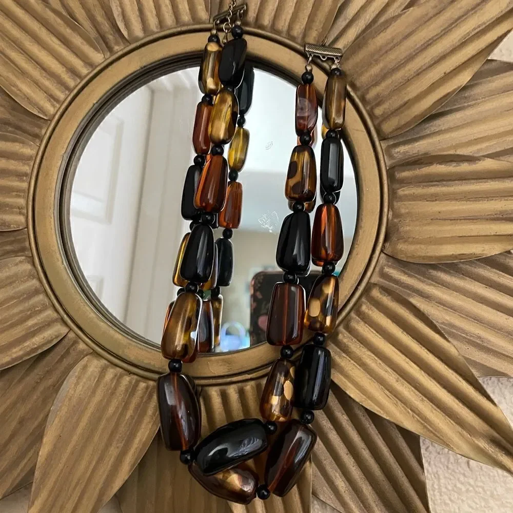Vintage Brown and Black Choker Necklace